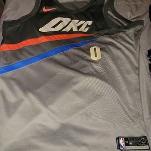 Russell Westbrook swinging jersey